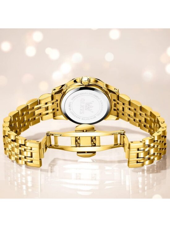Stylish Women\'s Diamond Analog Watch - Waterproof, Luminous, Two-Tone Design main image 9
